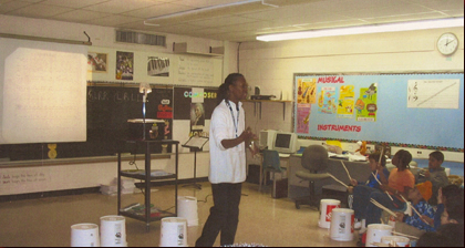 David Teaching a bucket drumming class